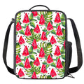 White Tropical Watermelon Pattern Print Crossbody Lunch Bag