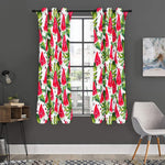 White Tropical Watermelon Pattern Print Curtain