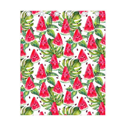 White Tropical Watermelon Pattern Print Curtain