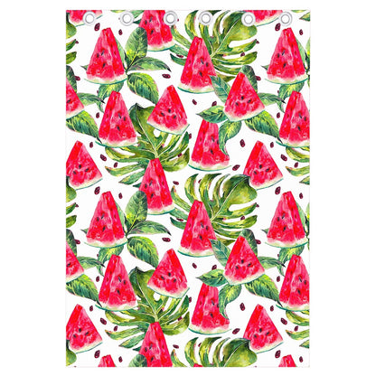 White Tropical Watermelon Pattern Print Curtain