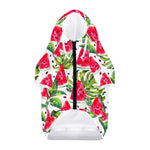 White Tropical Watermelon Pattern Print Dog Zip Up Hoodie