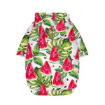 White Tropical Watermelon Pattern Print Dog Zip Up Hoodie