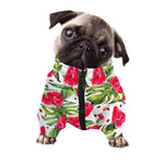 White Tropical Watermelon Pattern Print Dog Zip Up Jacket
