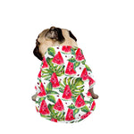 White Tropical Watermelon Pattern Print Dog Zip Up Jacket