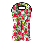 White Tropical Watermelon Pattern Print Double Neoprene Wine Tote