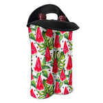 White Tropical Watermelon Pattern Print Double Neoprene Wine Tote