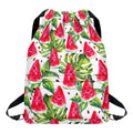 White Tropical Watermelon Pattern Print Drawstring Backpack
