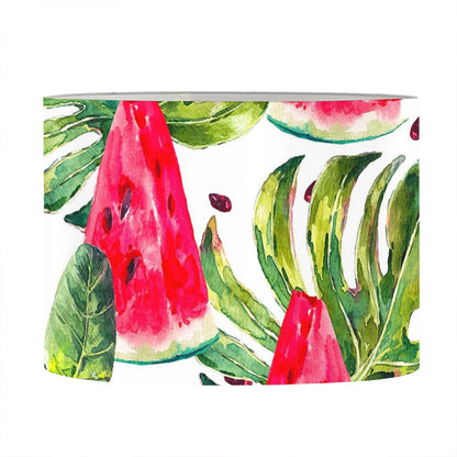 White Tropical Watermelon Pattern Print Drum Lamp Shade