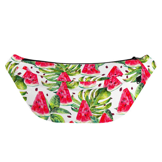 White Tropical Watermelon Pattern Print Fanny Pack