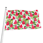 White Tropical Watermelon Pattern Print Flag