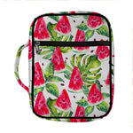 White Tropical Watermelon Pattern Print Front Pocket Bible Bag