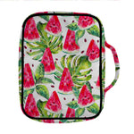 White Tropical Watermelon Pattern Print Front Pocket Bible Bag