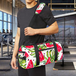 White Tropical Watermelon Pattern Print Gym Bag