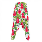 White Tropical Watermelon Pattern Print Hammer Pants
