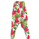 White Tropical Watermelon Pattern Print Hammer Pants