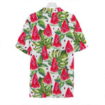White Tropical Watermelon Pattern Print Hawaiian Shirt