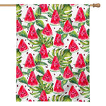 White Tropical Watermelon Pattern Print House Flag