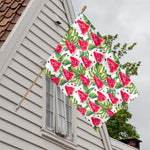 White Tropical Watermelon Pattern Print House Flag