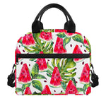 White Tropical Watermelon Pattern Print Insulated Lunch Bag