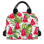White Tropical Watermelon Pattern Print Insulated Lunch Bag