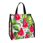 White Tropical Watermelon Pattern Print Insulated Lunch Tote