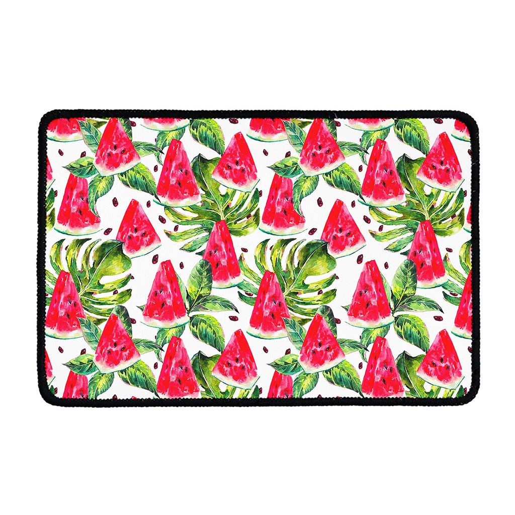 White Tropical Watermelon Pattern Print Kitchen Mat