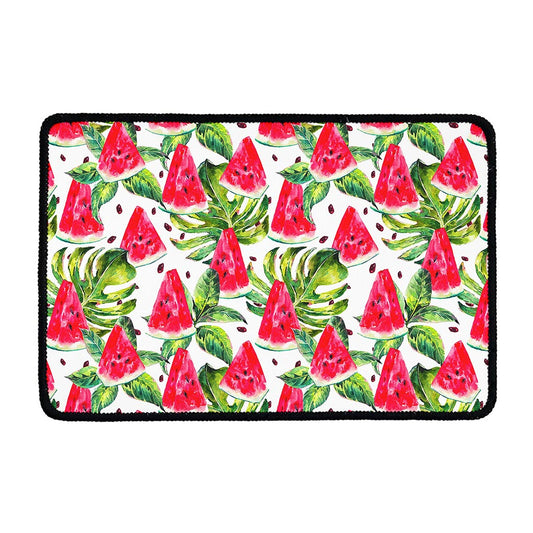 White Tropical Watermelon Pattern Print Kitchen Mat