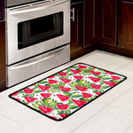 White Tropical Watermelon Pattern Print Kitchen Mat