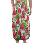 White Tropical Watermelon Pattern Print Lantern Pants