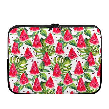 White Tropical Watermelon Pattern Print Laptop Sleeve