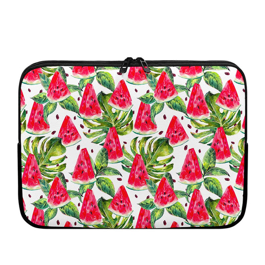 White Tropical Watermelon Pattern Print Laptop Sleeve