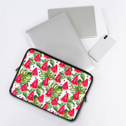 White Tropical Watermelon Pattern Print Laptop Sleeve