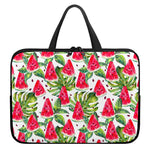 White Tropical Watermelon Pattern Print Laptop Sleeve With Handle