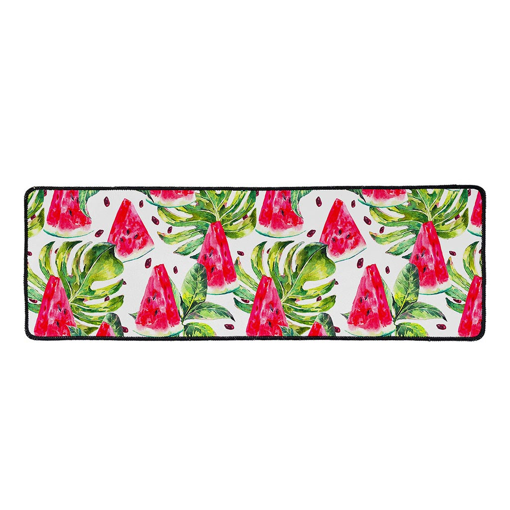 White Tropical Watermelon Pattern Print Long Kitchen Mat