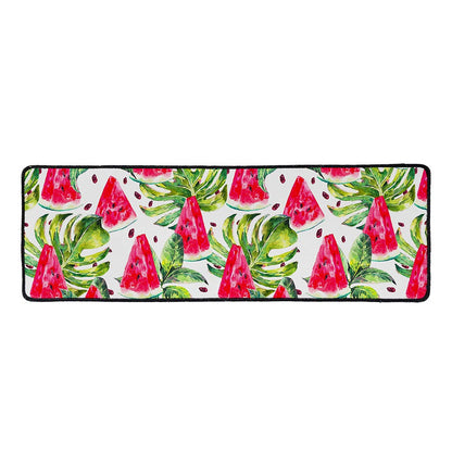 White Tropical Watermelon Pattern Print Long Kitchen Mat