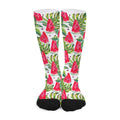 White Tropical Watermelon Pattern Print Long Socks