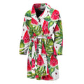White Tropical Watermelon Pattern Print Men's Bathrobe