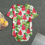 White Tropical Watermelon Pattern Print Men's Bodysuit