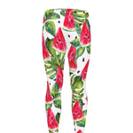 White Tropical Watermelon Pattern Print Men's leggings