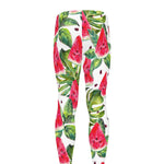 White Tropical Watermelon Pattern Print Men's leggings