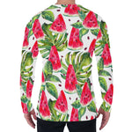 White Tropical Watermelon Pattern Print Men's Long Sleeve T-Shirt