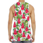 White Tropical Watermelon Pattern Print Men's Muscle Tank Top