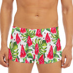 White Tropical Watermelon Pattern Print Men's Short Boxer Briefs