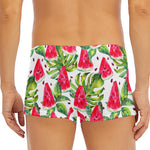 White Tropical Watermelon Pattern Print Men's Short Boxer Briefs
