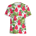 White Tropical Watermelon Pattern Print Men's Athletic T-Shirt