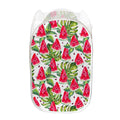White Tropical Watermelon Pattern Print Mesh Laundry Hamper