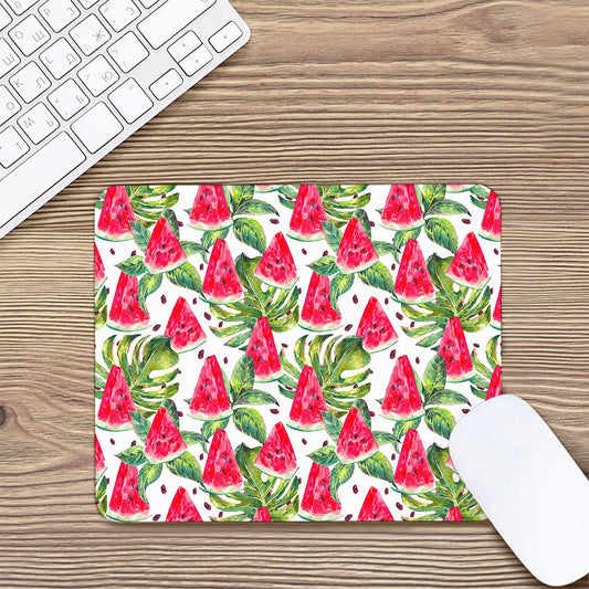 White Tropical Watermelon Pattern Print Mouse Pad