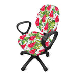 White Tropical Watermelon Pattern Print Office Chair Cover