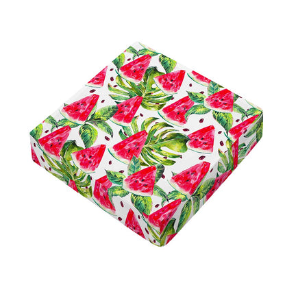 White Tropical Watermelon Pattern Print Outdoor Seat Cushion Cover