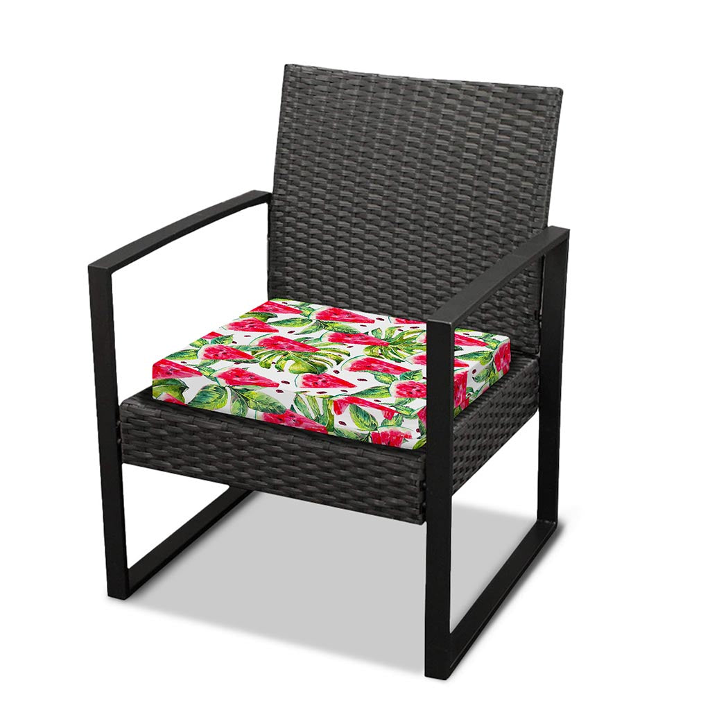 White Tropical Watermelon Pattern Print Outdoor Seat Cushion Cover